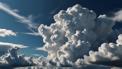 Wall Mural - white clouds and blue sky Generative AI