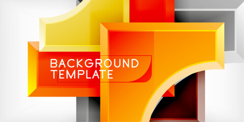 Aufkleber - Square, arrow shapes with round elements Vector Illustration For Wallpaper, Banner, Background, Card, Book Illustration, landing page