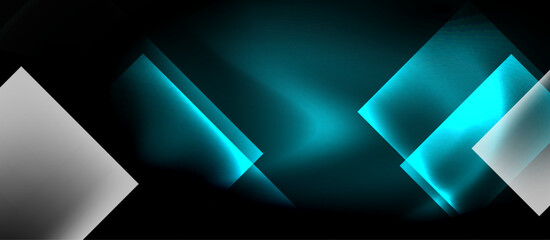 Aufkleber - Dark neon colors with glass square shapes