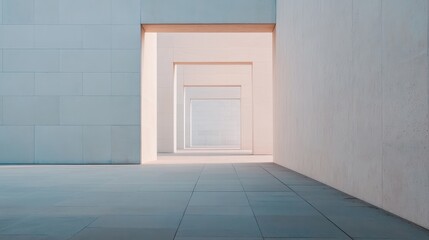 Poster - Tranquil Architectural Elements in Minimalism Representing Flow of Capital and Investments