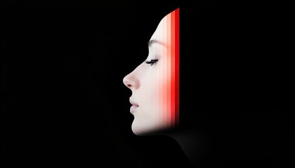Poster - Artistic Visualization of Data with Pie Charts and Bar Graphs Merging into Abstract Human Profile in Motion