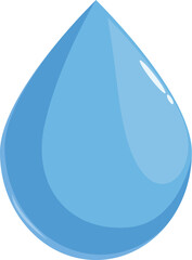 Aufkleber - Clean water drop with light blue color falling down on white background representing hydration, purity and nature