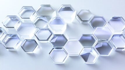 Poster - Futuristic hexagonal designs with translucent overlays, perfect for cutting-edge science visuals.