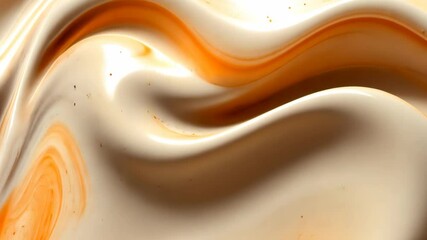 Poster - Creamy swirls of beige and orange create a captivating abstract design full of movement and texture