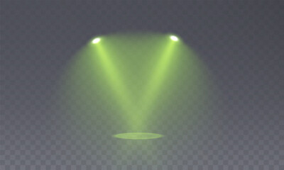 Wall Mural - the vector set of light includes a light source,bright spotlight on the stage shines with rays. isol