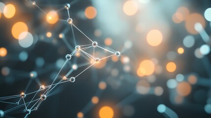Poster - Healthcare technology visuals featuring blurred DNA structures and networked connections.