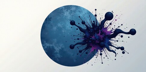 Wall Mural - abstract cosmic burst a dynamic composition of deep blue and violet hues exploding from a celestial 