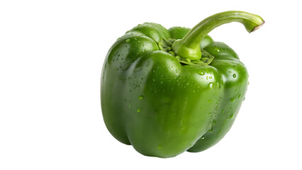 Wall Mural - Green bell pepper isolated on a white background