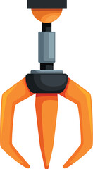 Poster - Orange and gray mechanical claw used for grabbing and manipulating objects in automated industrial processes