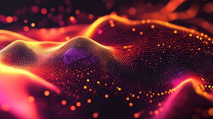 Poster - Moving dot patterns forming abstract health network visualizations with futuristic appeal.
