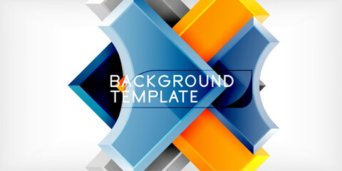 Aufkleber - Square, arrow shapes with round elements Vector Illustration For Wallpaper, Banner, Background, Card, Book Illustration, landing page