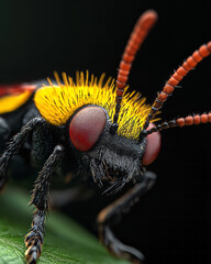 Aufkleber - A detailed macro photograph of a ladybugâ€™s antennae and legs, highlighting the tiny structures and textures that aid in its navigation and survival,