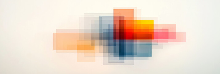 Poster - a minimalist abstract design with clean lines and symmetrical polygons in muted pastel tones, emphas