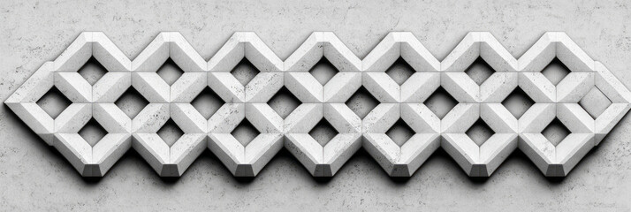 Poster - A detailed geometric pattern with repeating hexagons and intricate line details in monochromatic black and white, showcasing precision and symmetry,