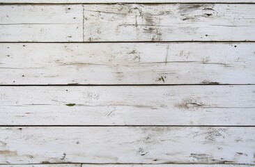 Aufkleber - Weathered white wood plank texture background.