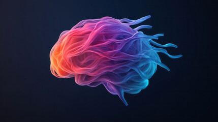 Poster - An artistic representation of the brain with flowing, colorful neural pathways intertwining and strengthening, illustrating the concept of neuroplasticity in a contemporary style,