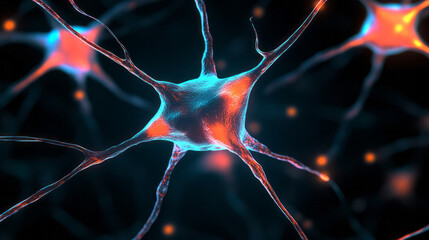 Poster - An abstract geometric design of the brain's neural network, using bright lines and interconnected shapes to represent the formation and reinforcement of new pathways.