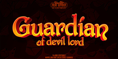 Poster - guardian editable text effect, customizable fight and fire 3d font style
