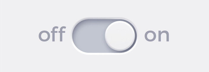 Fototapete - On and Off toggle switch buttons. Material design switch button. Vector illustration.