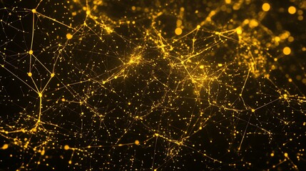 Poster - Abstract gold network connection.