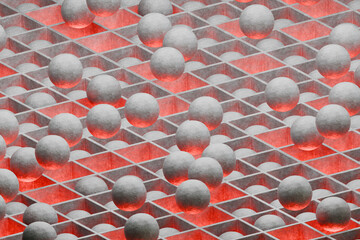 Poster - 3d render of geometry shapes loop on block background
