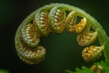 Poster - Close-up of a fiddlehead fern unfurling, showing intricate detail and texture.