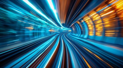 Aufkleber - Bold blue lights weave together in a dynamic display, creating an illusion of speed and movement. The smooth curves evoke feelings of energy and excitement, perfect for digital use