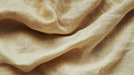 Poster - Close-up of beige fabric with soft, draped folds and subtle texture.