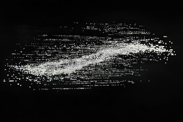 Fototapete - System crash, shaking program code glitch on black space. Jitter in arrays of computer code strings.