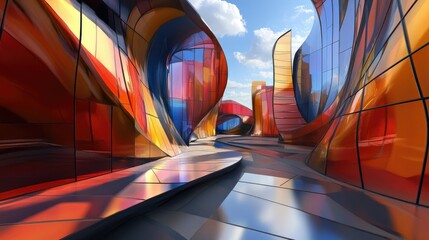 Poster - modern abstract glass architectural forms
