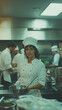 © Artificial South - The Culinary Maestro: A determined chef stands confidently in a bustling kitchen, her focused gaze reflecting a passion for culinary artistry as she prepares a delicious meal.