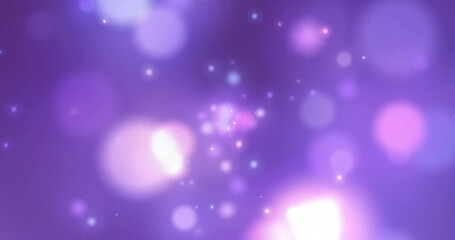 Poster - Image of light spots on purple background