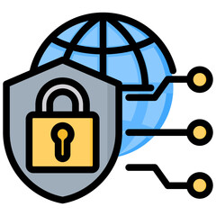 Poster - Cyber Security Outline Color Icon
