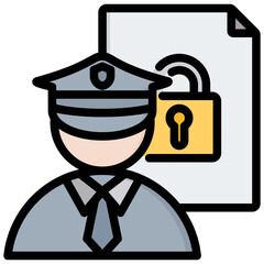 Poster - Data Protection Officer Outline Color Icon