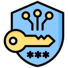 Poster - Encryption Key Outline Color Icon