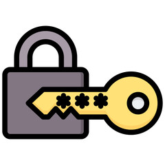 Poster - Password Outline Color Icon