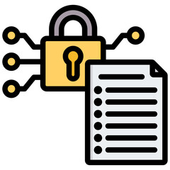 Poster - Cyber Security Framework Outline Color Icon