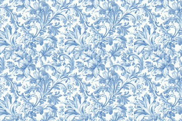  Floral Toile Tapestry Pattern. Vintage botanical wallpaper pattern. Background image. Created with Generative AI technology