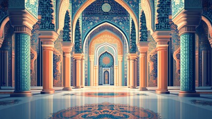 Wall Mural - Islamic Elements Graphic: Wide Angle Centered for Creative Designs