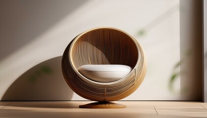 Wall Mural - a stylish round egg chair minimalist design perfect for modern homes and abstract interiors