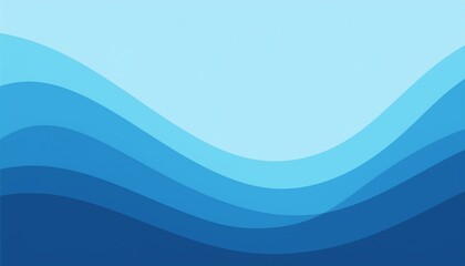 Poster - wavy background flat modern blue wavy background