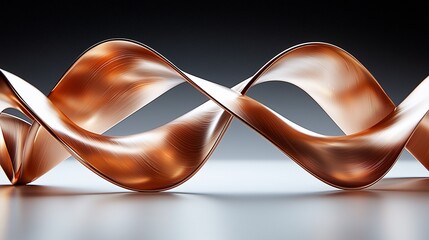 Aufkleber - Abstract copper metal spiral ribbon design.