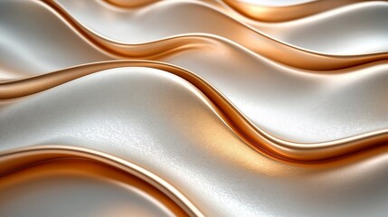 Aufkleber - Abstract metallic waves, gold and silver flowing texture.