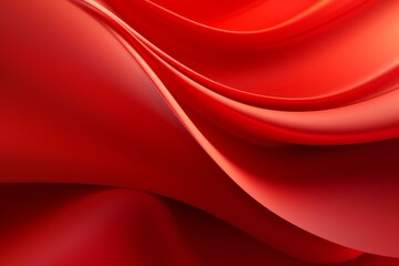 Poster - smooth curves flowing creating a dynamic and elegant red abstract background