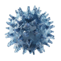 Poster - A digitally rendered image shows a detailed abstract model of a virus with a blue crystal-like structure.