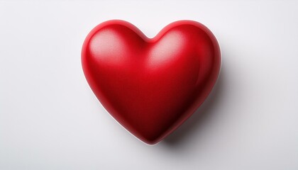 Wall Mural - red heart on a white background