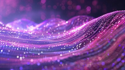 Poster - Abstract wave of binary code flowing through space
