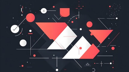 Poster - Dynamic abstract composition digital space graphic art modern design aesthetic visual concept