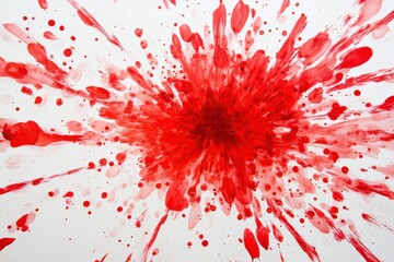 Poster - Vibrant red explosion on a pristine background for striking visual impact in contemporary design and marketing