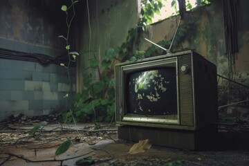 Poster - Old TV isolated  retro technology concept.